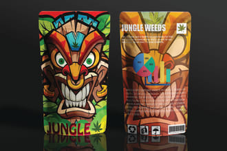 design unique weed pouch, mylar bag and cbd product labels