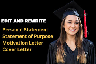 rewrite and proofread ps,sop,motivation letter or cover letter