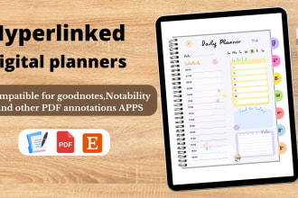 design hyperlinked digital planner for etsy