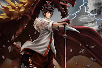 draw anime and manhwa original character and fanart not ai art
