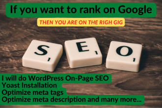do quick onpage SEO for wordpress website, yoast and meta tags optimization