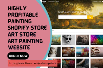 design painting shopify store art store paint store art painting website