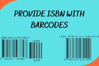 provide a unique isbn and barcode to get your book ready for publishing