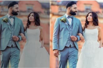 do wedding photo editing and retouching in lightroom
