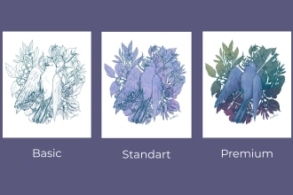 make a nature inspired line art illustration