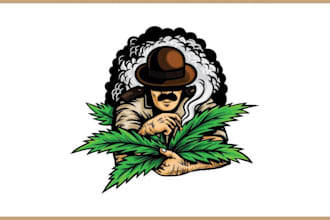 be make a premium quality cannabis, weed, hemp, brand logo