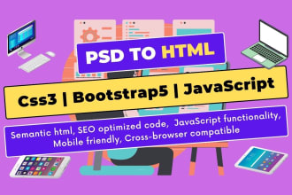 convert PSD to HTML or a responsive website