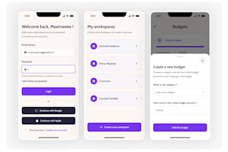 do the UX UI design of your mobile application on figma
