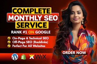 do complete monthly SEO service for google top ranking