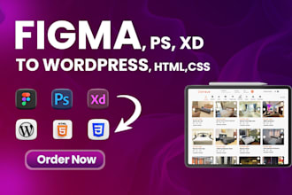 convert PSD xd figma to wordpress website design HTML CSS