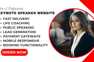 consulting website, keynote speaker website, life coach website