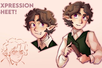 make sprites or an expression sheet for your character