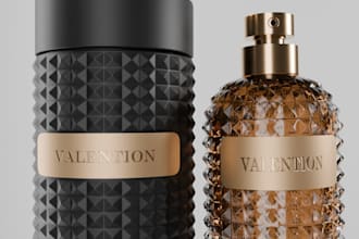 perfume and vodka brands bottle design and rendering