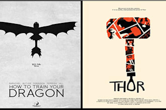 design unique minimalist posters, movie posters, and boho wall art in 6 hrs