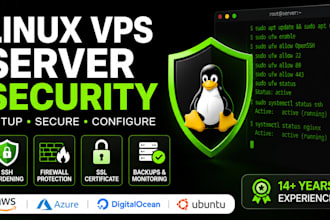 setup, secure and configure linux vps on AWS, azure, digitalocean, ubuntu
