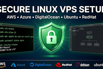 setup, secure and configure linux vps on AWS, azure, digitalocean, ubuntu