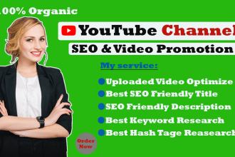 do youtube channel SEO and video promotion
