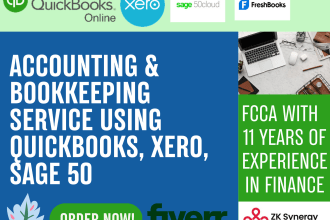 do bookkeeping and accounting in quickbooks online, xero, sage 50