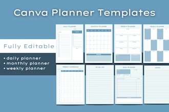 create daily weekly monthly planner templates in canva