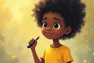 design 3d african american children book illustrations