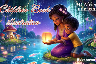 african american children book illustartion for publishing