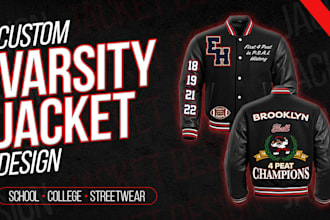 design custom varsity jacket for school, college or brand