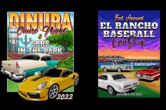 create unique automotive illustration for car show