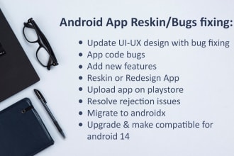 customize android app with reskin and update app UI design