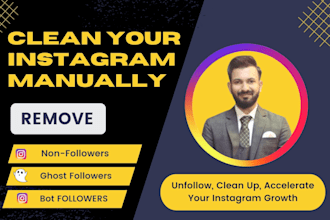 manually unfollow instagram followings and remove bot, fake followers