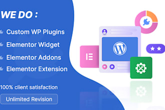 create wp plugins, elementor widgets, addons, extension