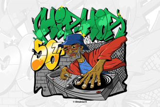 custom graffiti text, name art, street art illustration