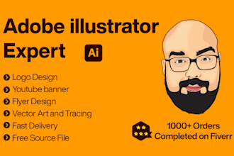 any graphic design, adobe illustrator work, vector graphics, vector file