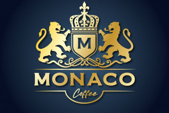 do modern luxury coffee coat of arms family crest logo