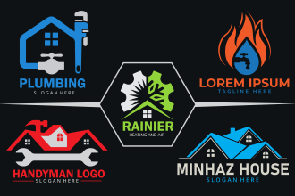 do plumbing heating hvac oil gas design and home logo