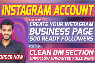 create your instagram page and remove fake followers
