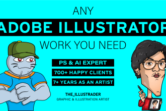 draw any illustration in adobe illustrator and photoshop