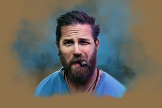 do realistic digital oil painting art portrait and family