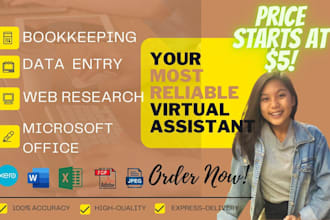 be your amazing virtual assistant for bookkeeping and web research