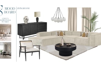 make moodboard, shopping list and floor plan as you need