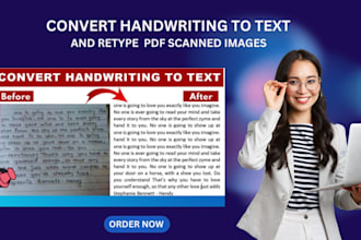 transcribe and translate handwriting, PDF, image to text, retype, scanned doc
