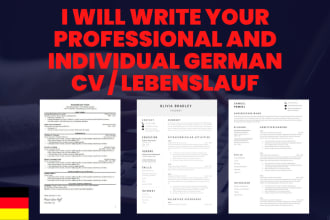 write your professional german CV lebenslauf resume