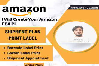 create amazon fba shipment plan and print label for your inventory private label