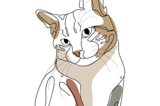 draw dog or any pets into simple lineart