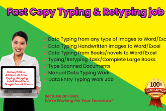 be your image to text data typing, retyping and fast typist
