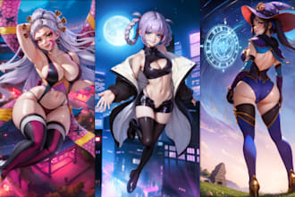 draw digital realistic or anime characters art and nsfw