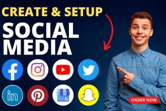 create and set up all social media accounts and pages