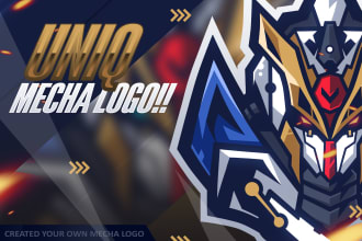 design uniq mecha mascot logo for youtube , twitch , twitter