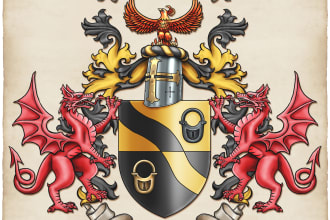 create family crest, heraldic logo or coat of arms