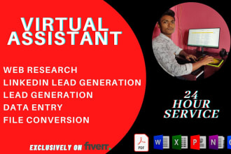 be your virtual assistant for the fastest data entry, web research