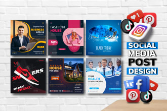 design social media posts, banner ads for instagram, facebook or linkedin